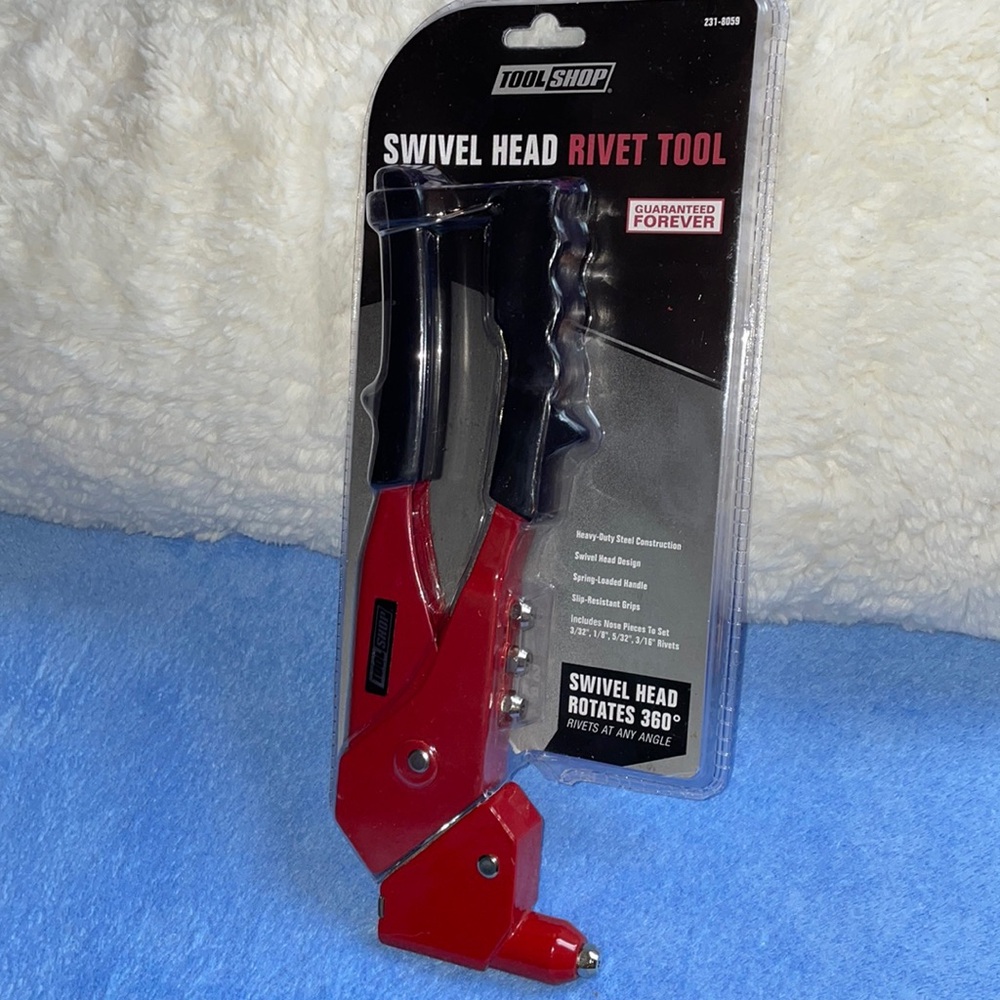 NWT.  Tool Shop Swivel Head Rivet Tool.  Guaranteed forever.  Rotates 360°.